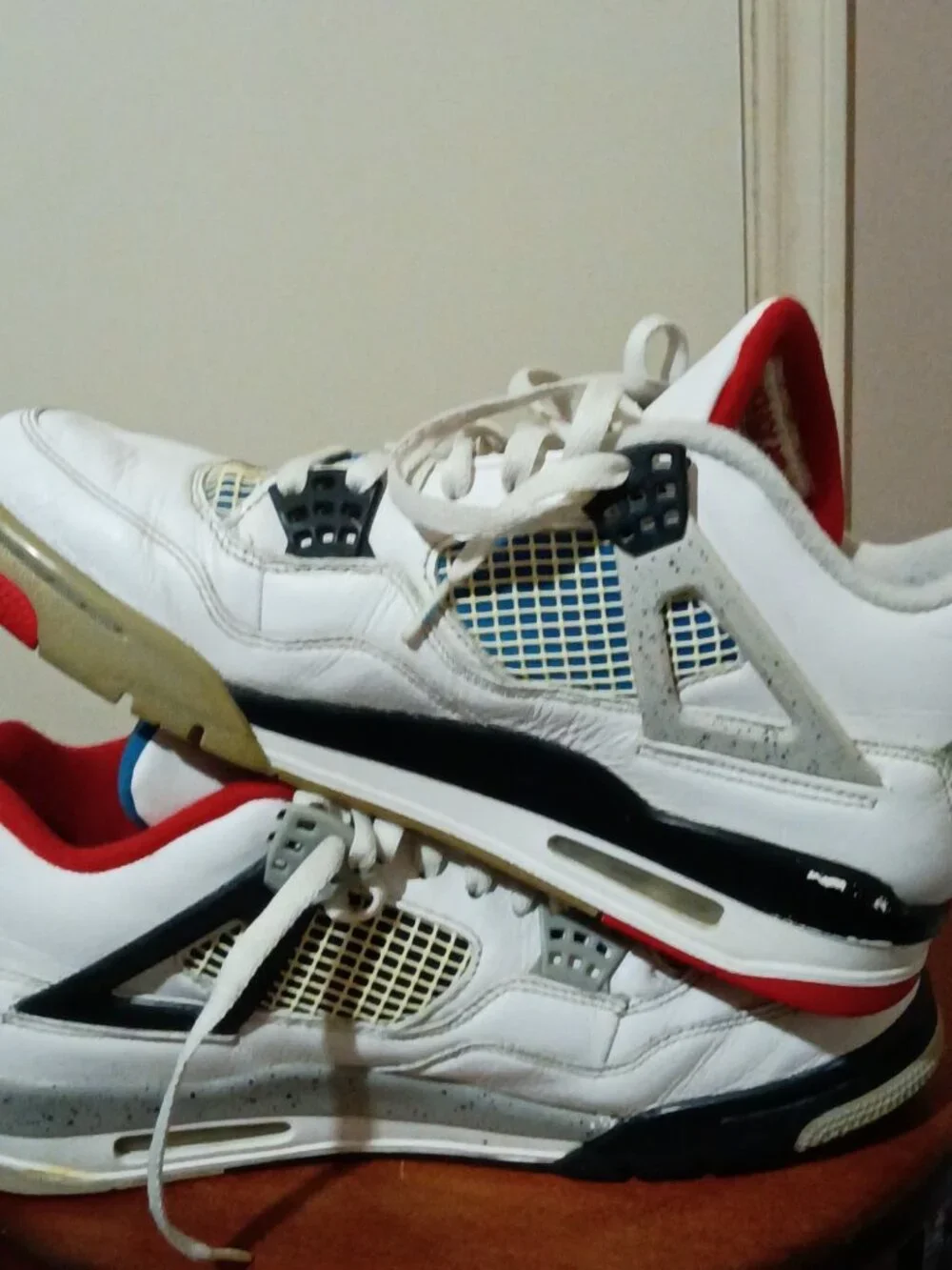 Nike Air Jordan 4 Retro SE What The 4 White Blue Red Men's Size 10 US CI1184-146